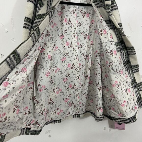 Avec Les Filles Womens Size 1X Zip Front Plaid Raglan Zip Shack­et New NWT - Picture 5 of 6